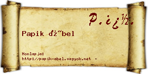 Papik Ábel névjegykártya