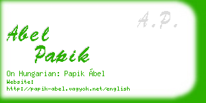 abel papik business card