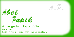 abel papik business card